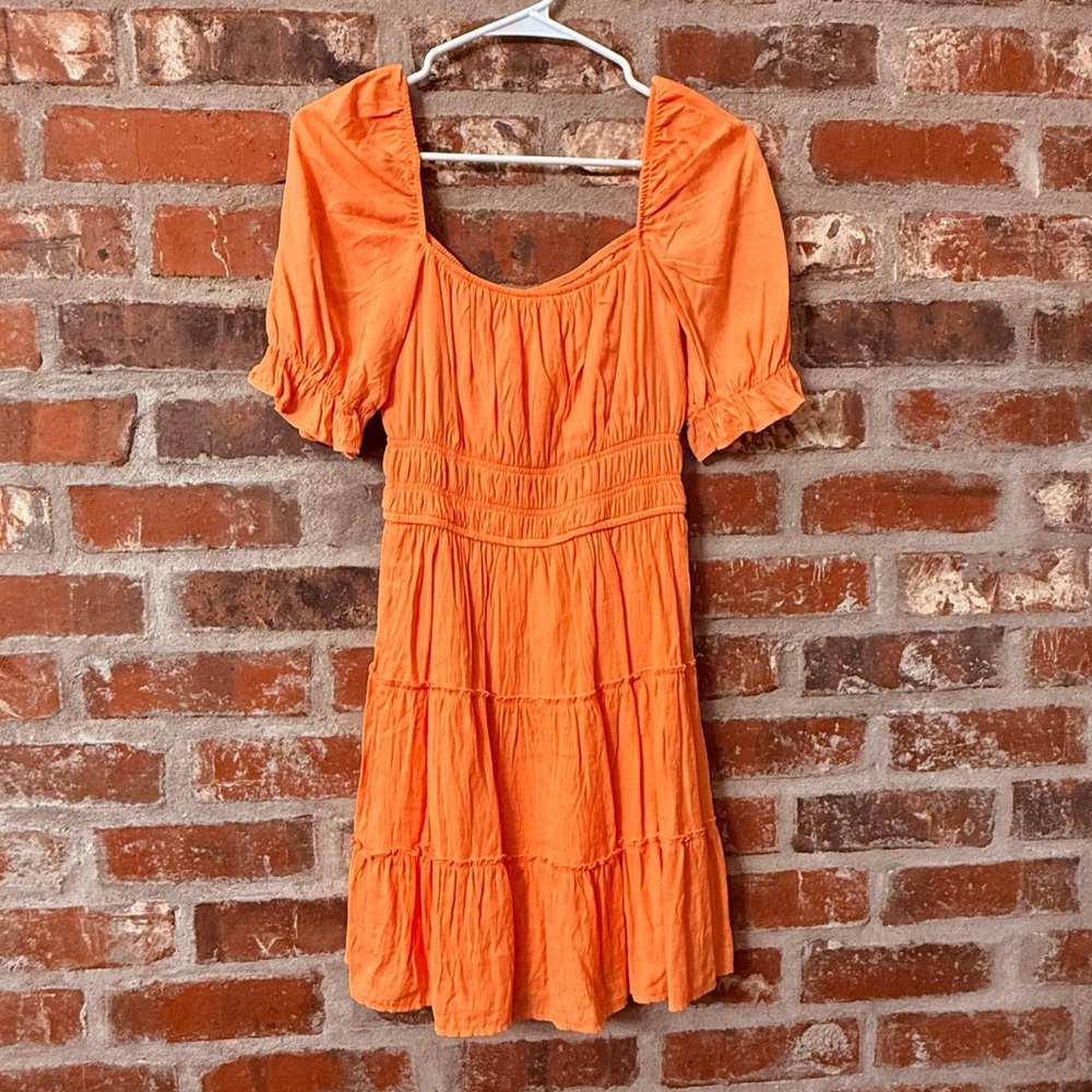 Blue Rain Vibrant Orange Mini Dress